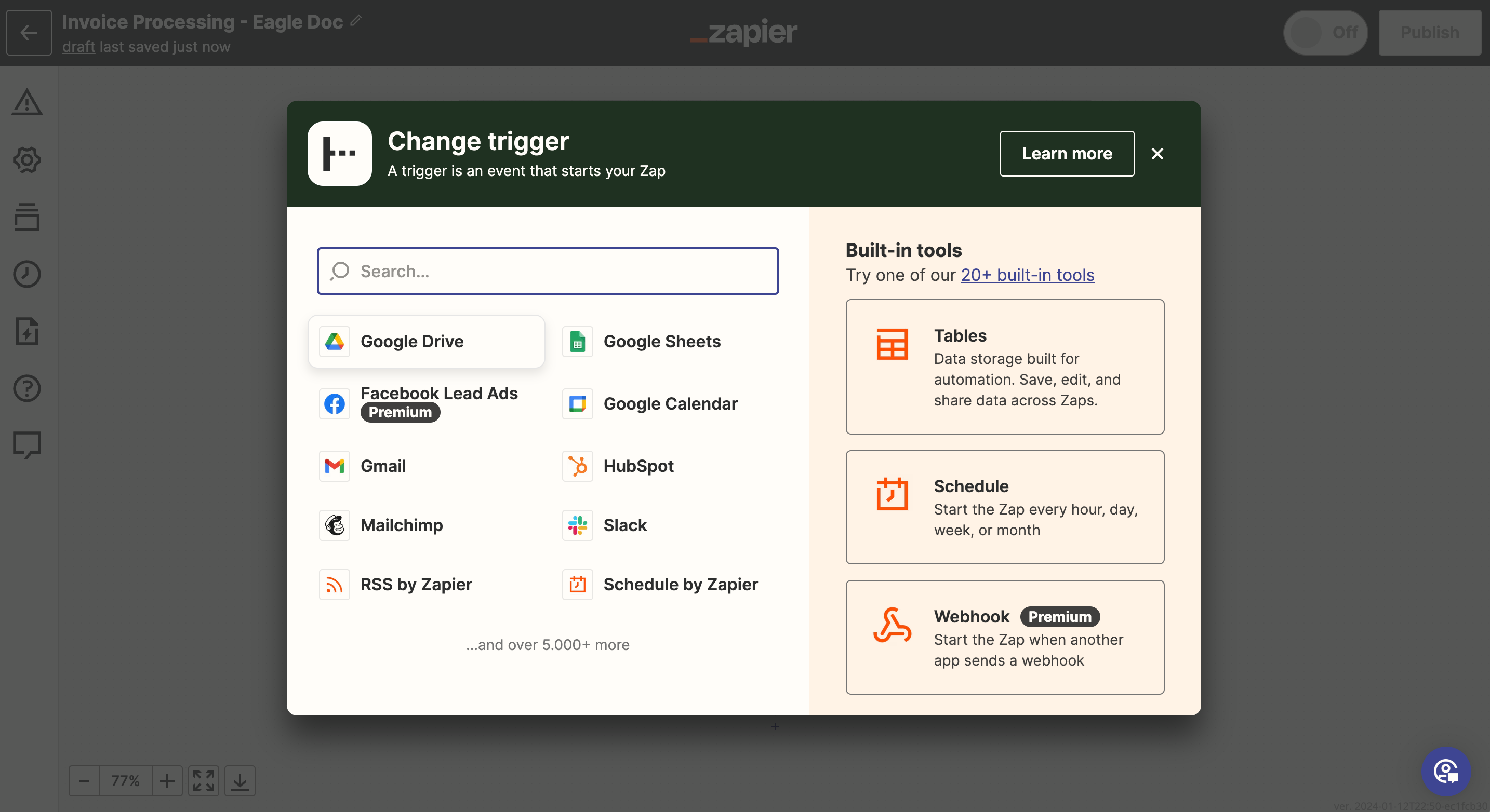 Eagle Doc and Zapier Invoice Automation Tutorial Step 3