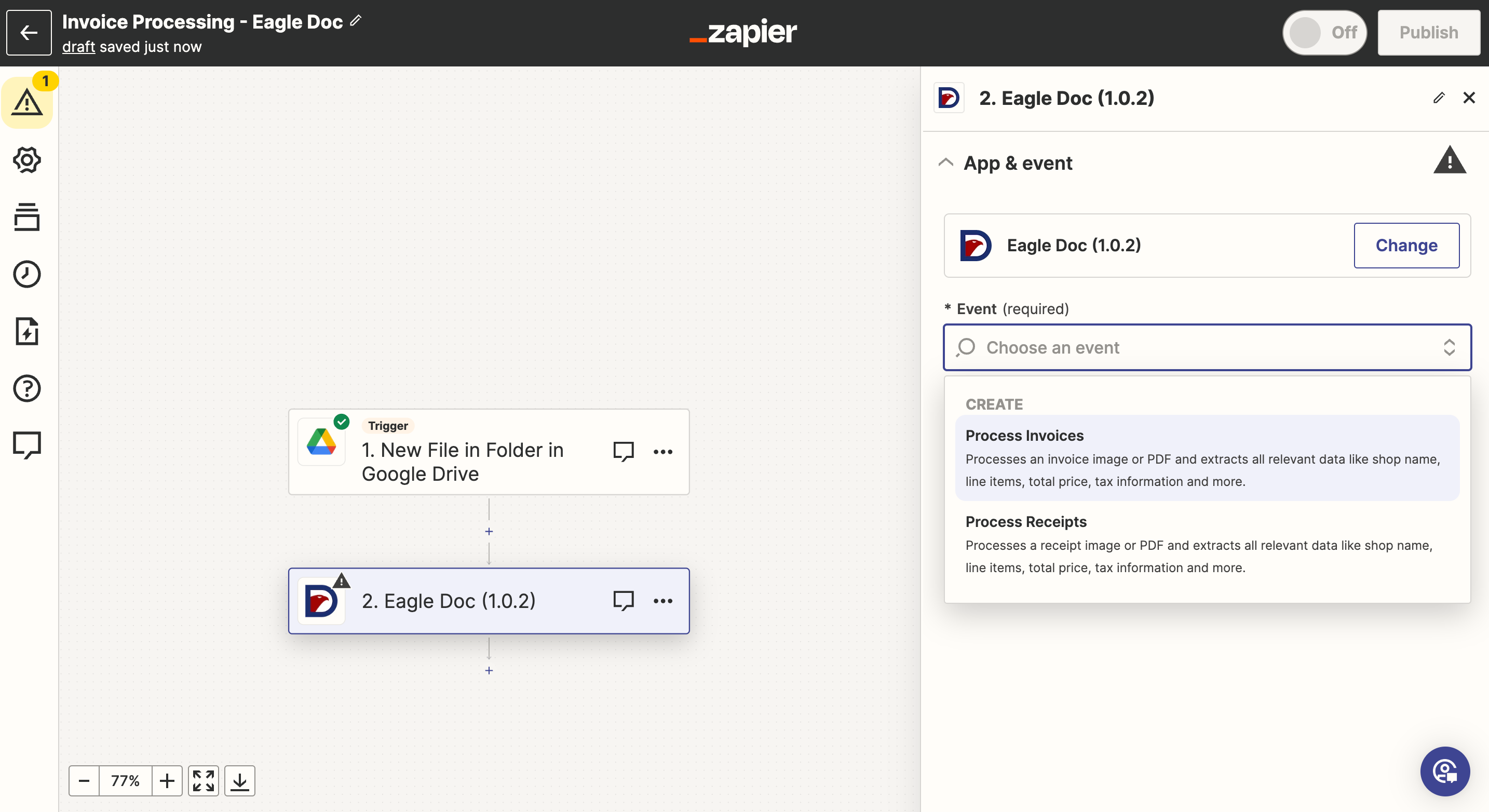 Eagle Doc and Zapier Invoice Automation Tutorial Step 18