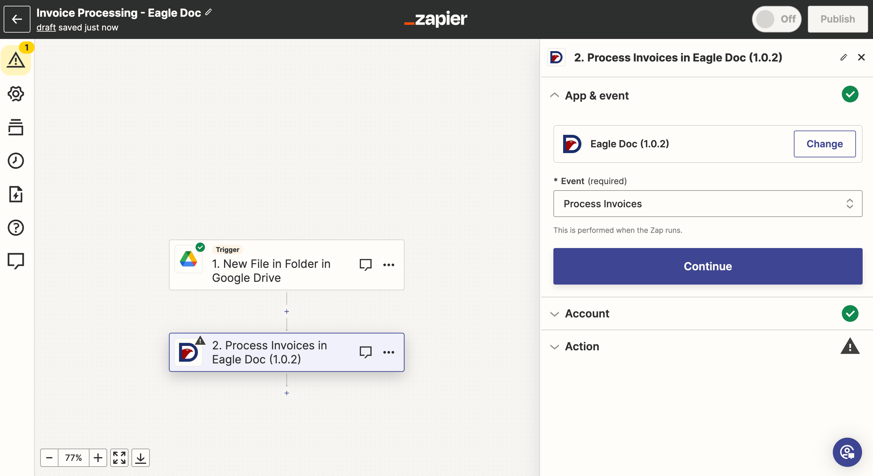 Eagle Doc and Zapier Invoice Automation Tutorial Step 19
