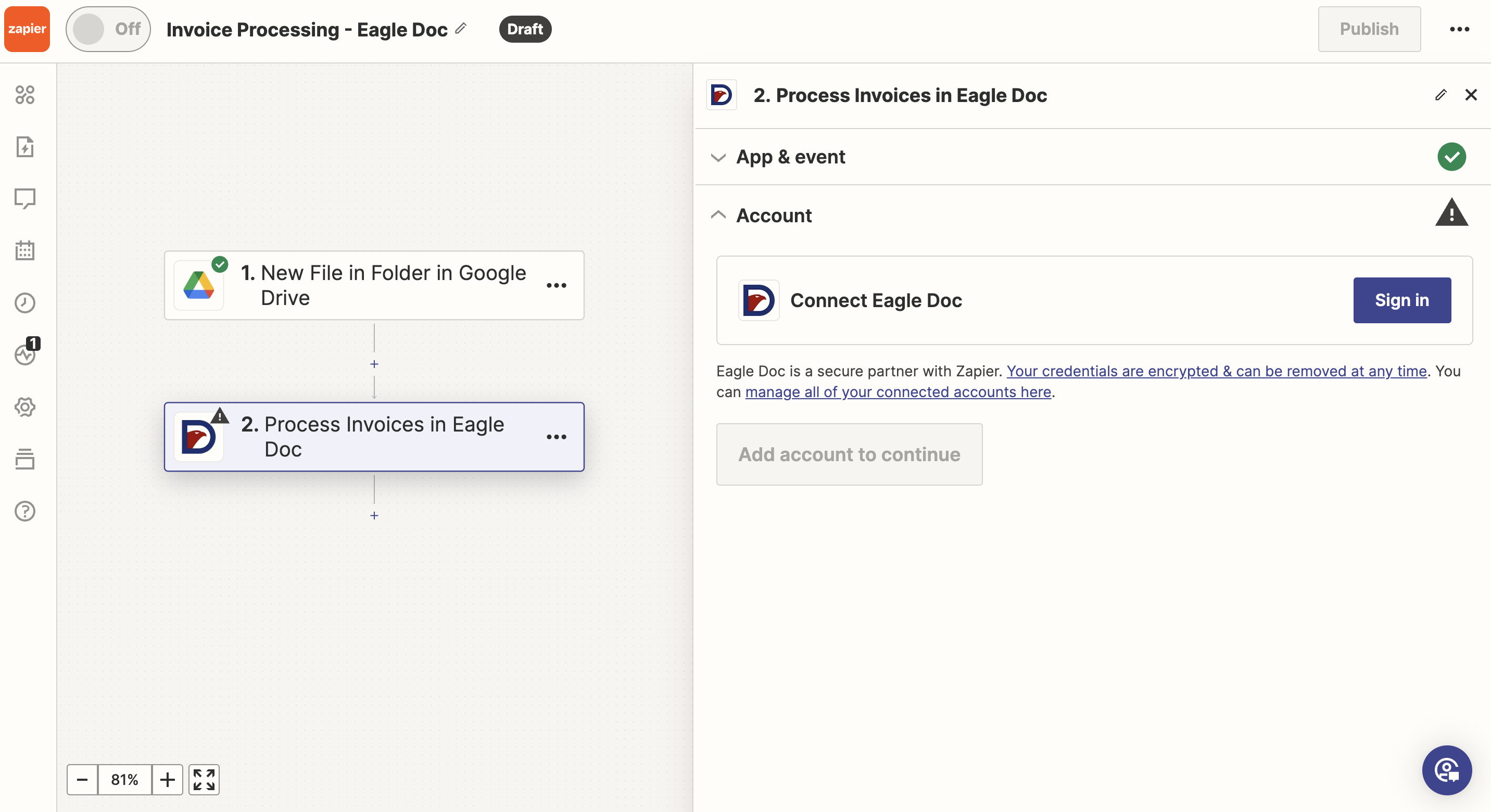Eagle Doc and Zapier Invoice Automation Tutorial Step 20