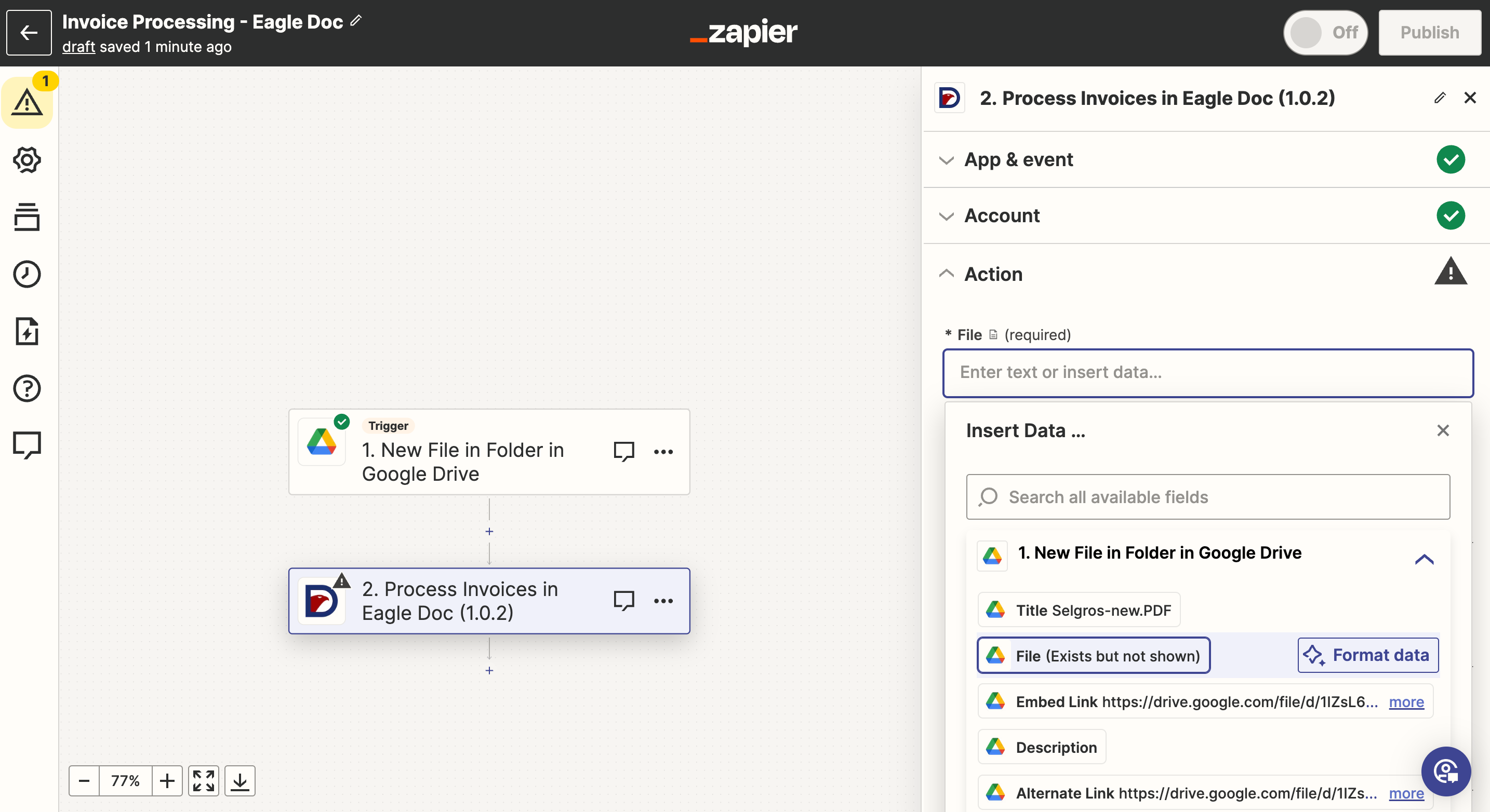 Eagle Doc and Zapier Invoice Automation Tutorial Step 24
