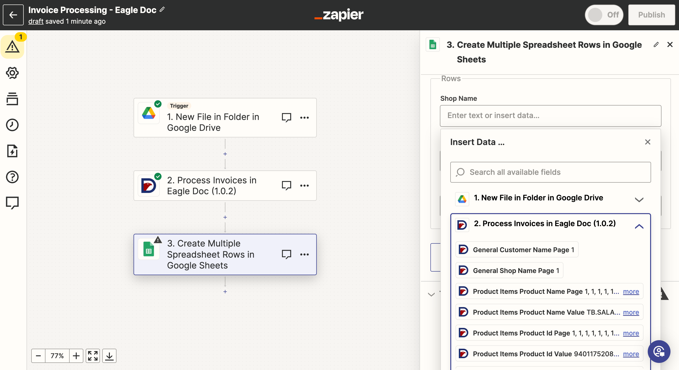 Eagle Doc and Zapier Invoice Automation Tutorial Step 39