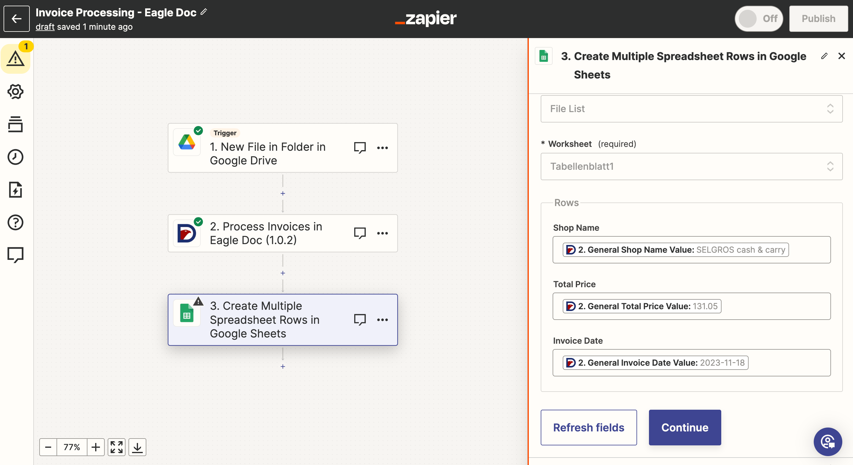 Eagle Doc and Zapier Invoice Automation Tutorial Step 40