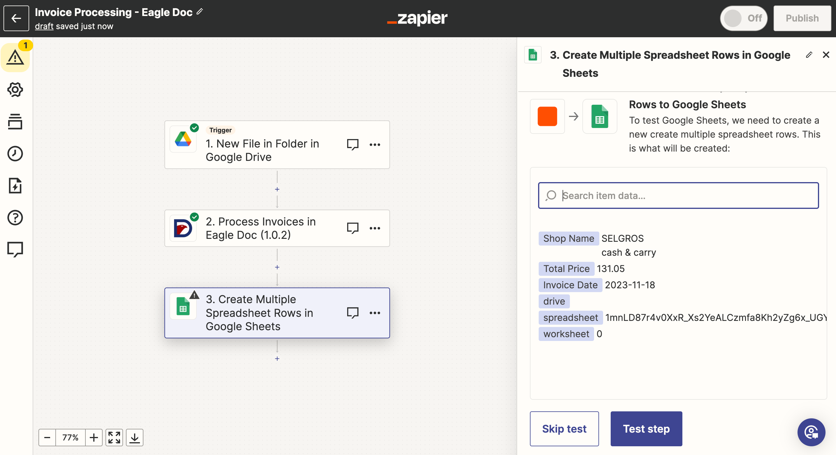 Eagle Doc and Zapier Invoice Automation Tutorial Step 41